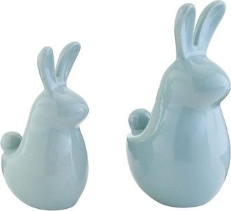 Ballard Designs Set of 2 Ceramic Bunnies - Sky - Ballard Designs