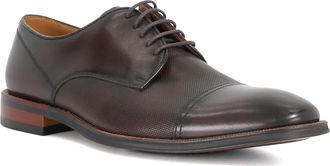 Dune London Mens Stones - Leather Toe Cap Derby - Brown - Size UK 11