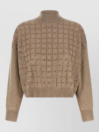 Brunello Cucinelli cashmere ribbed turtleneck sequin sweater