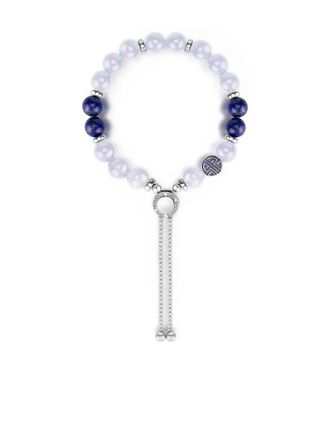 Shanghai Tang Tang of Water lapis lazuli bracelet - unisex - Lapis Lazuli/Agate - One Size - Silver