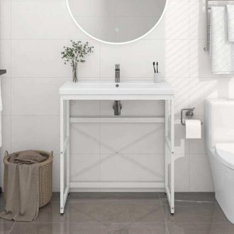 vidaXL Estructura De Lavabo De Hierro Blanco 79x38x83 Cm Vidaxl