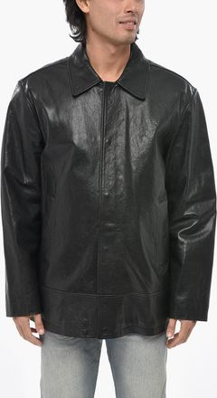 Diesel Leather Coach Jacket L-JESS With Buttons Diesel
