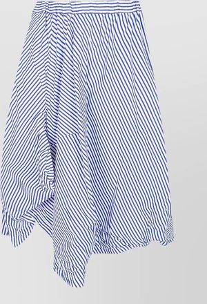 Comme Des Gar&ccedil;ons midi skirt asymmetric hem elastic waistband stripes