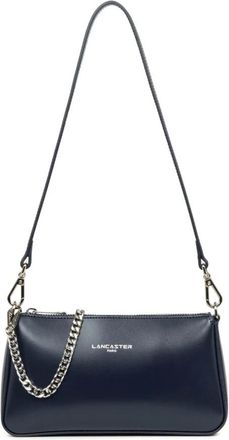 Lancaster Stijlvolle Crossbody Tas Donkerblauw Met Rits - Dames - Schoudertassen - Blauw - ONE Size - Leer - Tassen