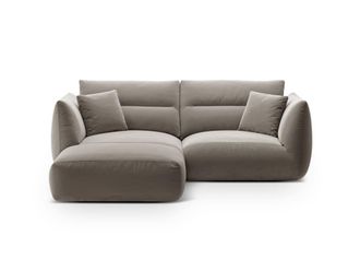 CXL by Christian Lacroix Sof&aacute; esquinero modular 3 plazas de terciopelo cemento