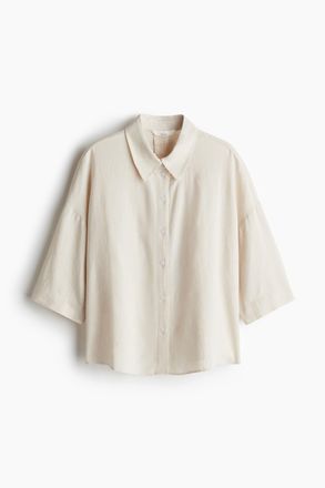 H&M Bluse aus Leinenmix - Hellbeige