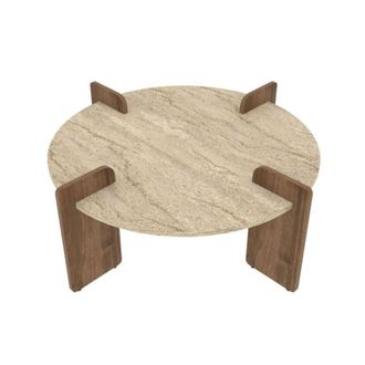 Calicosy Mesa de centro con tablero redondo d90 cm - beige