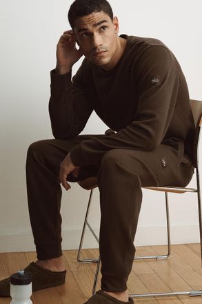 Alo | Waffle Lounge Jogger Pants in Espresso Brown, Size: Medium