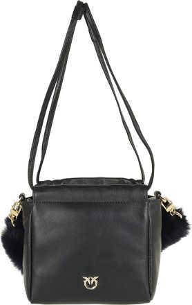 Pinko Nappa Imitation Fur Leather Faux Fur Bucket Bag