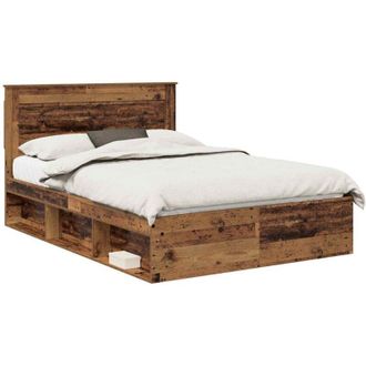 vidaXL Bed Frame with Headboard Old Wood 150 x 200 cm Solid Pine Wood vidaXL