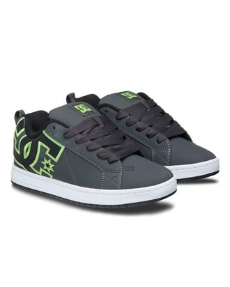 DC Sneaker DC SHOES Court Graffik, Herren, Gr. 6,5(38,5), gr&uuml;n (grau, schwarz, gr&uuml;n), Obermaterial:57.05% Leder, 28.2% Synthetikmaterial, 13.87% Microfas