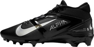 Nike Nike Alpha Menace 4 Pro Football Cleats (FD7037-002, Black/Metallic Silver), Black/Metallic Silver, 14.5