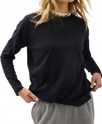 Richer Poorer Inc. Womens Vintage Jersey Long Sleeve Top In Black