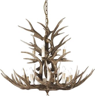 Netlighting Chalet 12 Light Pendant Chandelier Light Brown E14