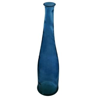 Atmosphera Vaso Lungo Uly In Vetro Riciclato Blu Tempesta H80cm Atmosphera Cr&eacute;ateur DInt&eacute;rieur
