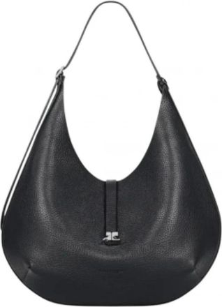 Courr&egrave;ges Hobo Tas - Dames - Schoudertassen - Zwart - ONE Size - Leer - Tassen