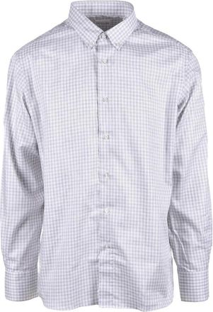 Lorenzini White/Grey Cotton Patterned Shirt