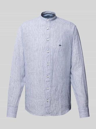 Fynch-Hatton Fynch-Hatton Slim Fit Leinenhemd mit Stehkragen in Marine, Gr&ouml;&szlig;e 3XL