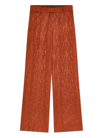 Dries Van Noten jacquard-swirl trousers - Orange