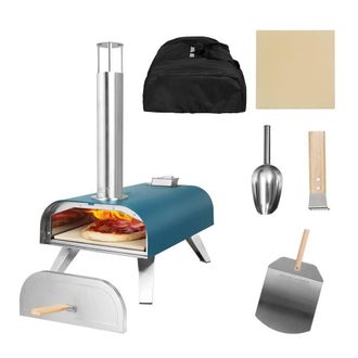 George Foreman 12 Wood Pellet Pizza Oven Paddle & Carry Bag in Teal