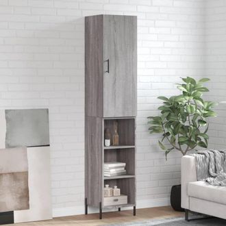 Berkfield Home Highboard Grey Sonoma 34.5x34x180 cm Engineered Wood