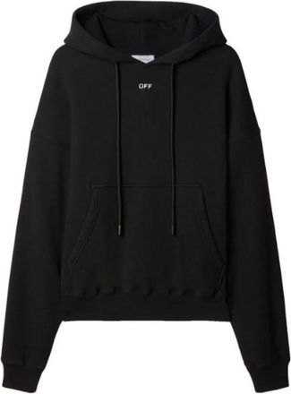 Off-white Hoodie met Geborduurd Logo - Dames - Hoodies - Zwart - L - Hoodies & sweatvesten