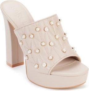 Karl Lagerfeld Aviva Platform Sandal in Shell at Nordstrom Rack, Size 7