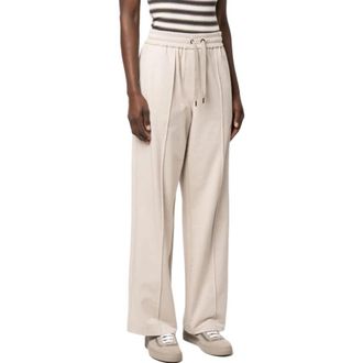 Brunello Cucinelli WomenS Soft Stone Cotton Wide Leg Trousers, Size XS
