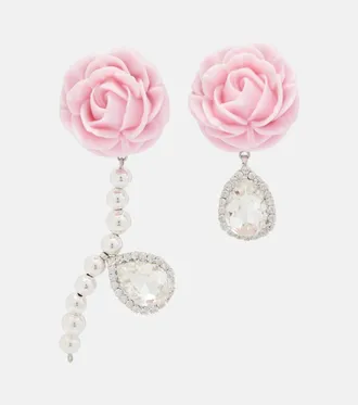 Magda Butrym Rose embellished drop earrings