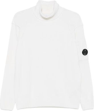 C.P. Company Maglione a collo alto con dettaglio lente - Bianco