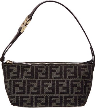 Fendi Fendi Ff Jacquard & Leather Vanity Pouch