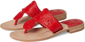 Jack Rogers Jacks Flat Sandal Womens Sandals Fire Red : 9.5 M, Leather