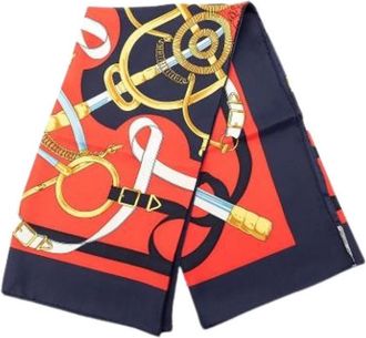 Herm&egrave;s Pre-owned Scarves, female, Red, Size: ONE SIZE Pre-owned Eperon DOr Scarf