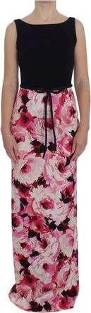 Dolce & Gabbana Bloemenprint Maxi Sheath Jurk - Dames - Casual kleedjes - Roze - M - Kleedjes