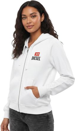 Diesel White Logo Zipper Hoodie