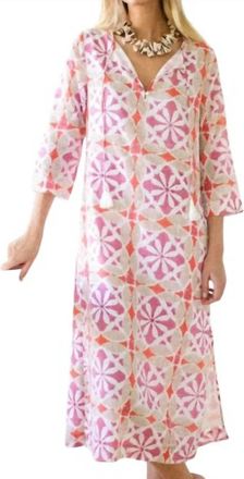Marea Sheath Tunic Dress In Pink Multi