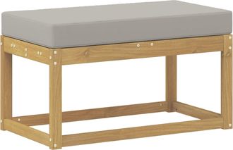 vidaXL Banco De Taburete Exterior Madera De Acacia S&oacute;lida Blanco Vidaxl