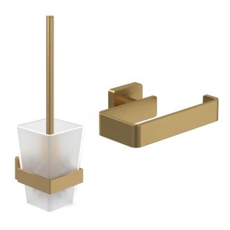 Villeroy & Boch Villeroy&boch - Dispensador De Papel Higi&eacute;nico Sin Tapa + Escobilla Villeroy Et Boch Striking Cromo Cepillado Oro