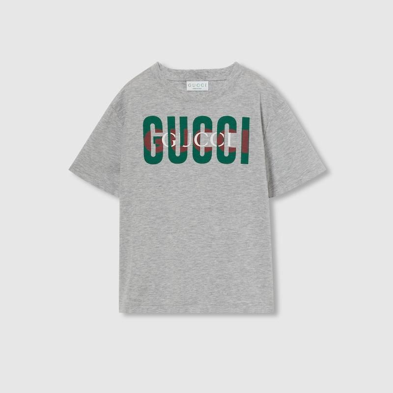 Gucci Kids - Printed Cotton T-shirt, Size 10 years, Grey