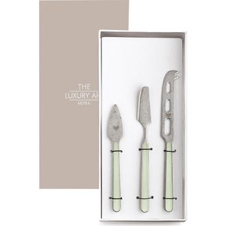 Mepra Fantasia Pewter Cheese Knives - 3 Pieces in Sage at Nordstrom