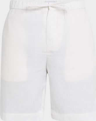 Frescobol Carioca Men & apos;s Felipe Linen and Cotton Drawstring Shorts
