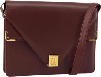 Cartier Pre-owned Cross Body Bags, female, Red, Size: ONE SIZE Pre-owned Leather Shoulder Bag