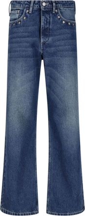 Paloma Wool Wide-Leg Denim Jeans with Subtle Fading and Metallic Accents