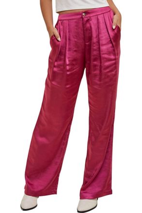 Wishlist Satin Pants In Fuchsia