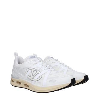 Valentino Garavani Mens White Fabric Athletic Sneakers