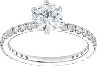 LuvMyJewelry Freya 14K White Gold Round Cut Lab Grown Diamond Solitaire Engagement Ring - 1.25 ctw at Nordstrom, Size 6.5