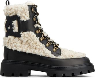 Tod's faux-shearling leather ankle boots - women - Leather/Fabric/Rubber/Fabric - 42 - White