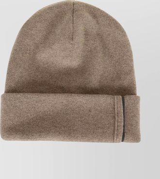 Brunello Cucinelli cashmere ribbed knit skullcap hat