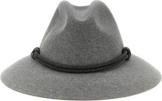 Brunello Cucinelli Grey Felt Solid Fedora Hat