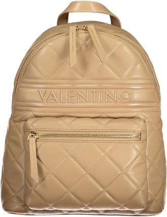 Valentino Tassen, Dames, Beige, ONE Size, Gewatteerde Rugzak met Logo